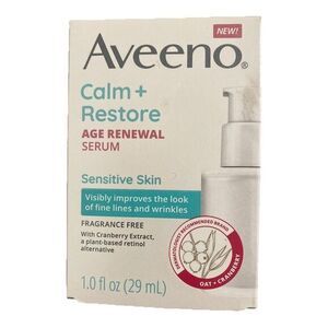 Aveeno Calm + Restore Age Renewal Serum (1.0fl/29ml) NIB‎ Sensitive Skin